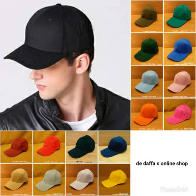 Topi Baseball dewasa polos warna HITAM  pria wanita Casual Sporty - HITAM