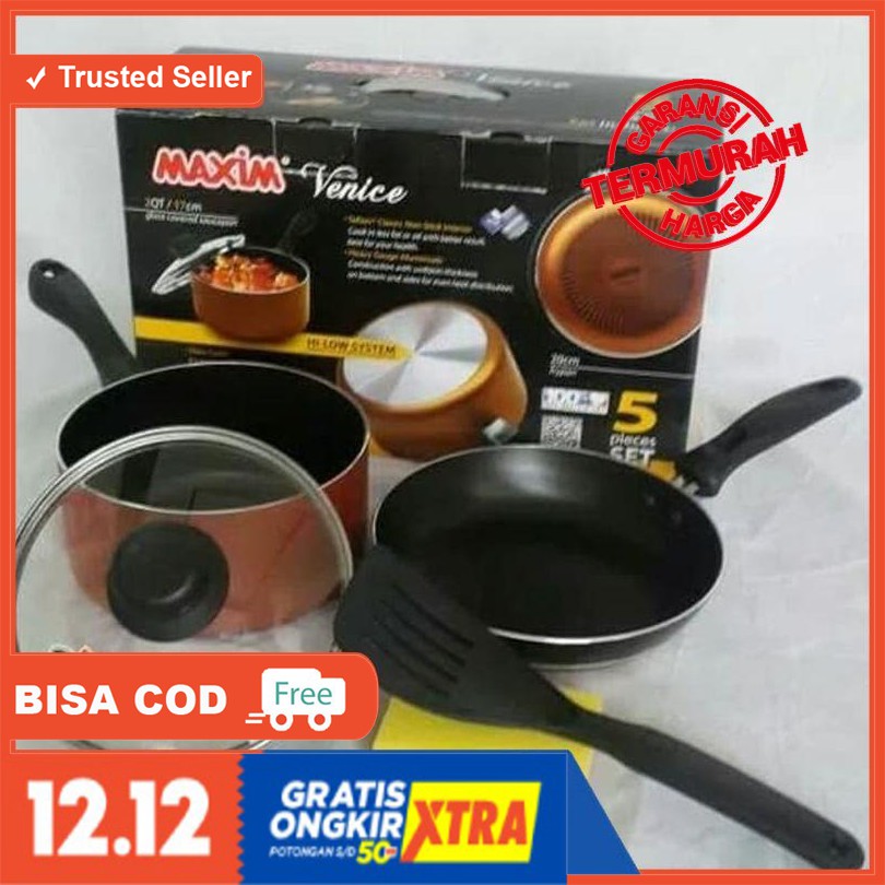 MAXIM VENICE ALAT MASAK 5 SET TEFLON TERJAMIN