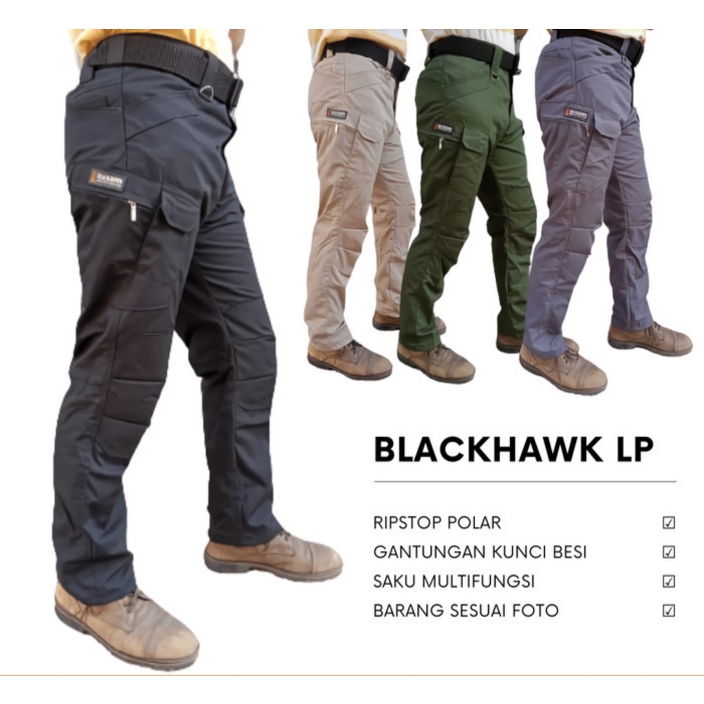 Celana Panjang Cargo Pants / Tactical / Blackhawk / Bahan Ripstop Tornado Grade A 100% Cargo Pants T