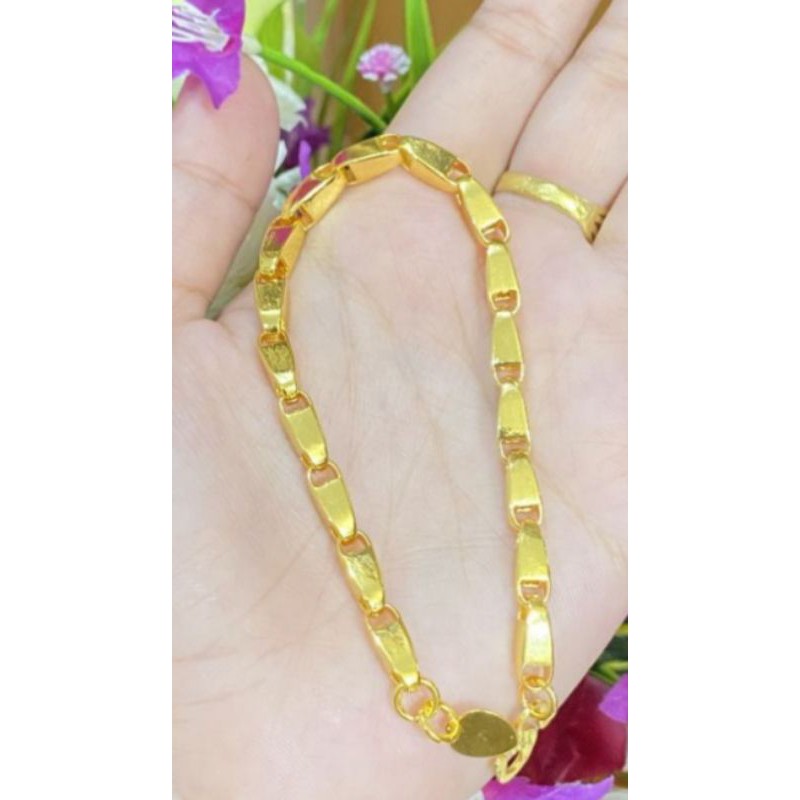 gelang padi logam lapis emas