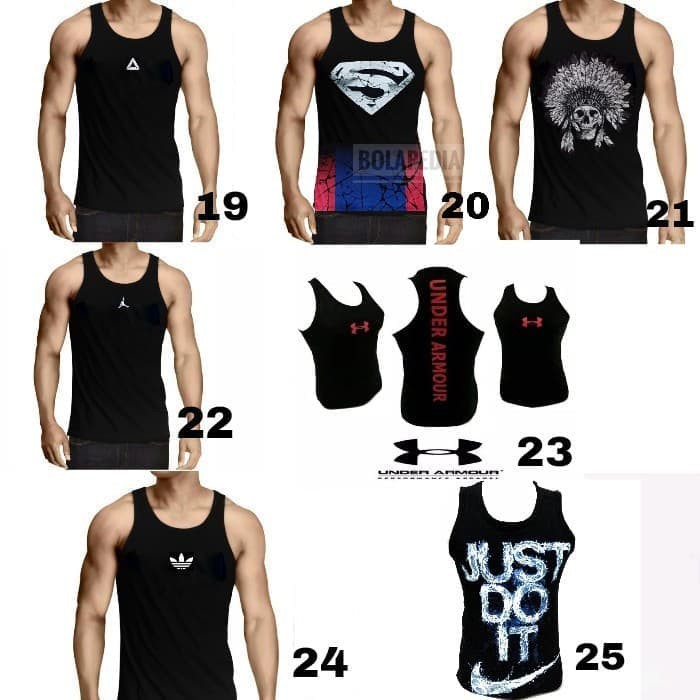 Singlet lekbong kaos oblong fashion SUPERMAN cowok cowo gym fitnes fitness murah