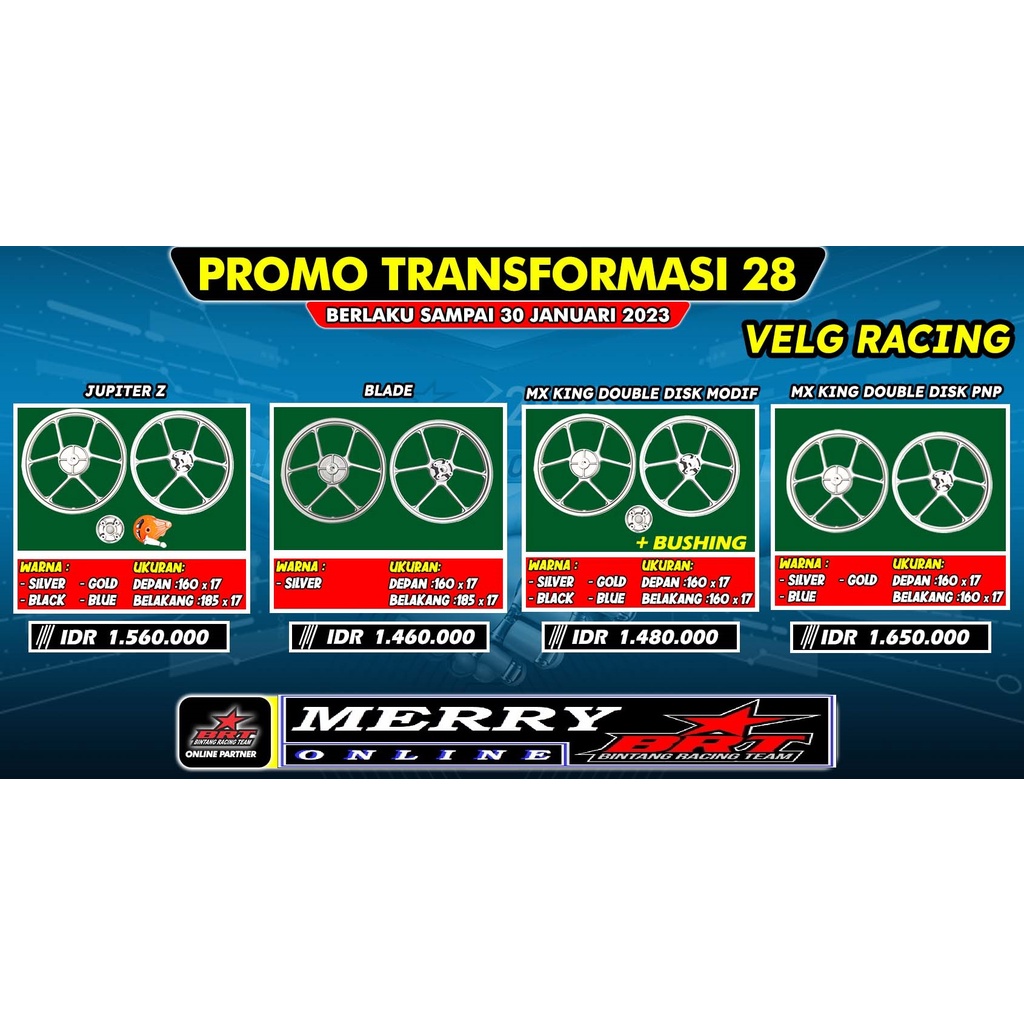 Velg Racing BRT CHEMCO Yamaha MX King Hitam dan Gold