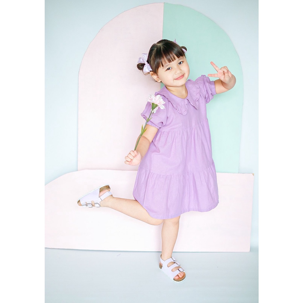 PROMO 7.7 Dress Anak SMILEE Linen Salsabila Size 1-5Thn / Dress anak perempuan Lucu