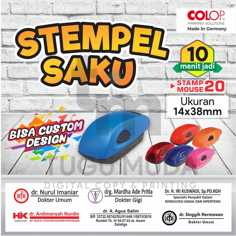 

Stempel Saku COLOP Stamp Mouse 20 - Nama | Kantor | Toko | Stamp Dokter | NIP