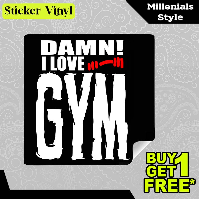 

Stiker Sticker Damn I Love Gym Gambar Unik Desain Keren dan Kekinian Aesthetic Bahan Vinyl Satuan Anti Air