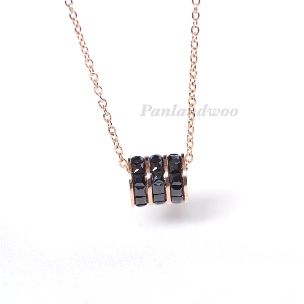 Panlandwoo - Kalung Stainless Wanita Kristal Adjustable