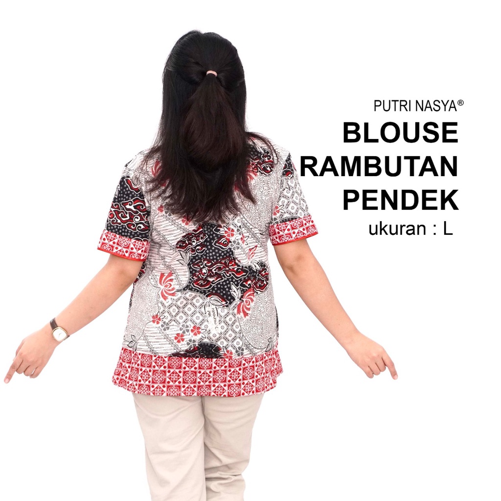 Blouse Big Size LD 140 Wanita Atasan Batik Jumbo L-XL-2L-3L-4L-5L-6L-7L Model Blus Jumbo Kerja Batik / Atasan Big Size Kerja Wanita / Pakaian Kantor Model Kekinian Formal