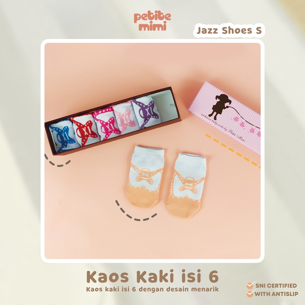 petite mimi kaos kaki baby girl isi 6 size 0- 12 bulan