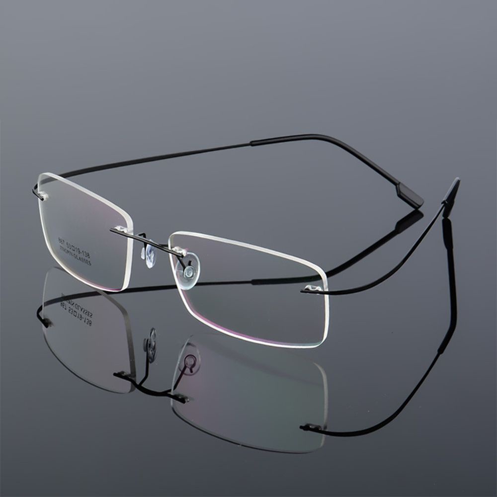 TOP Strength +1.0~+4.0 Memory Titanium Vision Care Rimless Reading Glasses Men and Women Flexible Ultralight Eyewear Presbyopic Eyeglasses/Multicolor