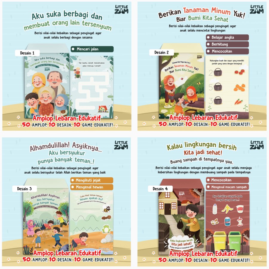 

❤[⚡PECIAL PRICE !!!]❤ Amplop Lebaran Edukatif / Little Zam