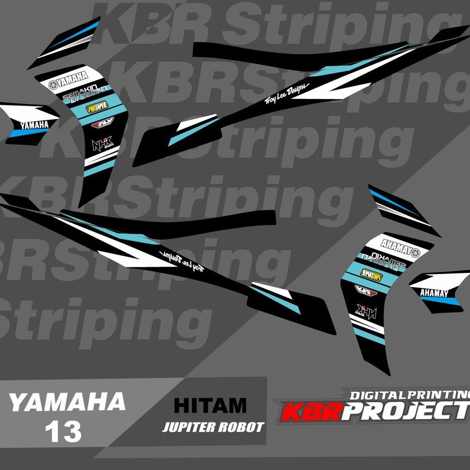 (cod) stiker motor JUPITER Z ROBOT 2010 sticker variasi striping list yamaha Racing Road Race KBR 13