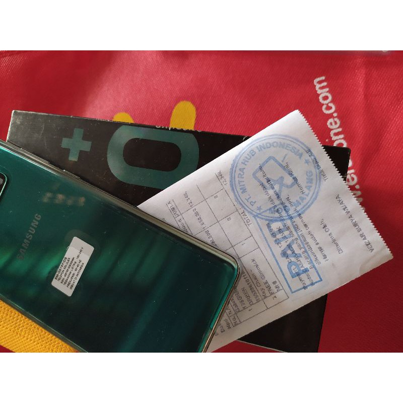 SAMSUNG S10+ second ( bekas ) Duos LENGKAP  Sein 8/128  PRISM GREEN ISTIMEWA