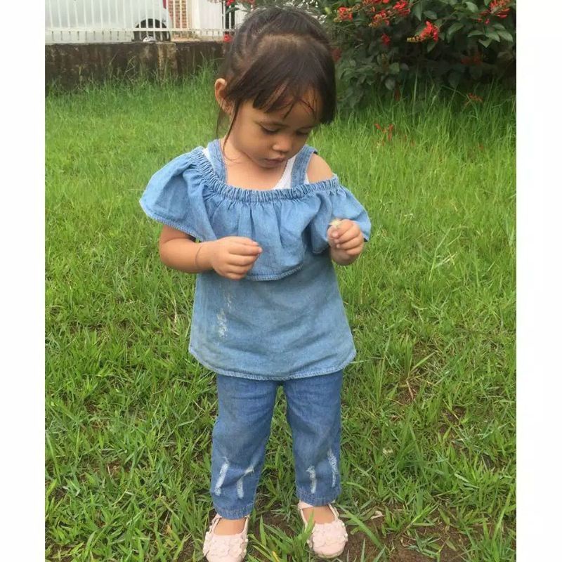 Dress Jeans Emerald Anak 6 bulan -5 tahun Import Premium