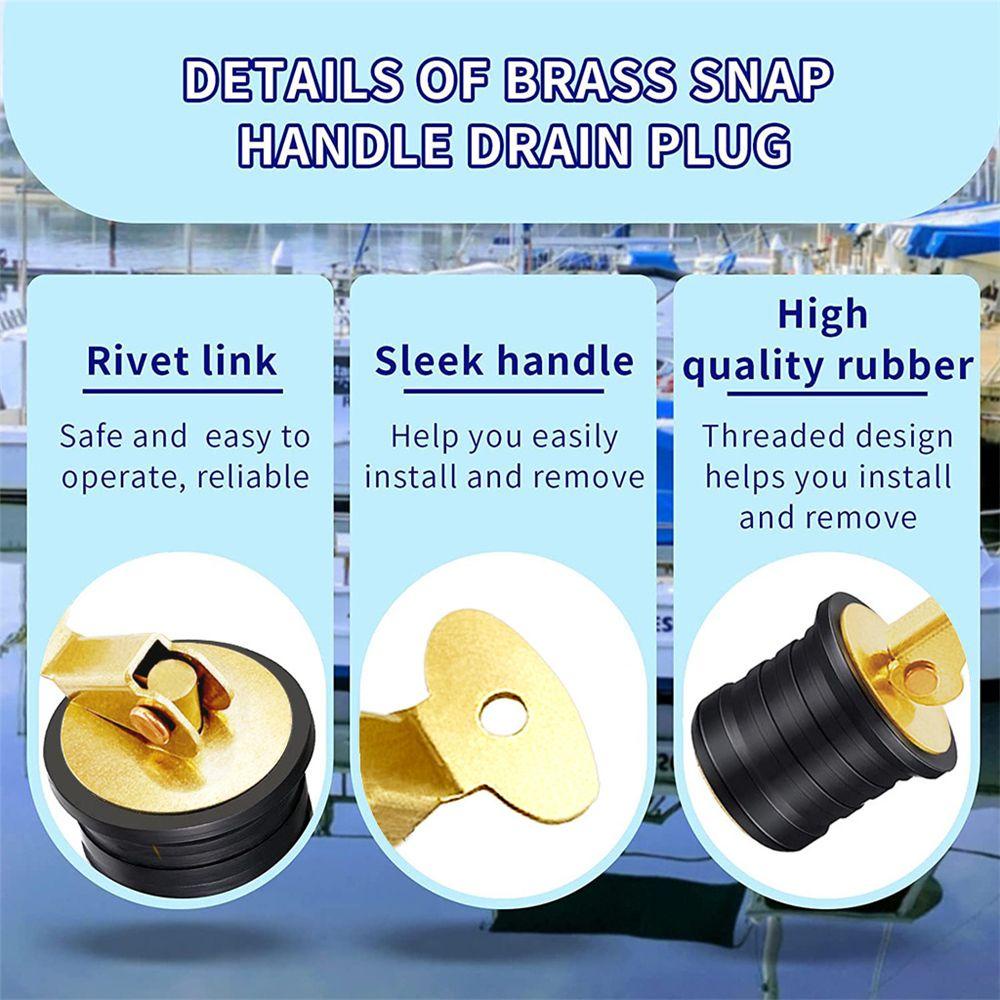 Preva Marine Drain Plug Stopper Kuningan Olahraga Luar Universal Lambung Lambung Lubang Colokan Stop Kontak Bung Kano Snap Ketat Gaya Flip