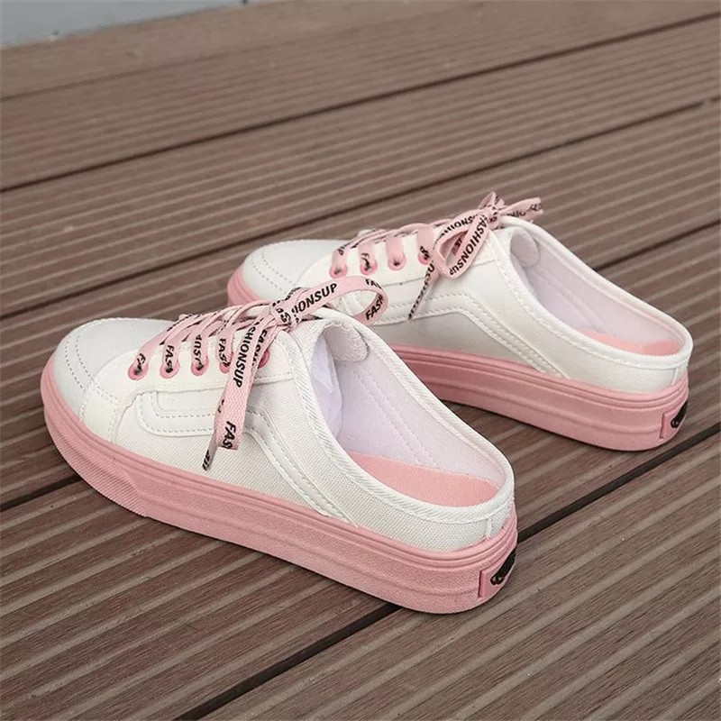 Sepatu Dari Karin sepatu sneaker slip-on wanita sepatu setengah wanita kanvas ringan KR-SN091