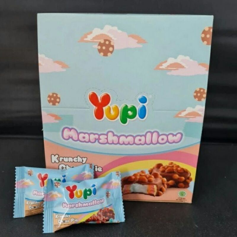 Yupi Marshmallow Krunchy Choco Pie 1box isi 24Pcs / Yupi Marshmallow / Yupi