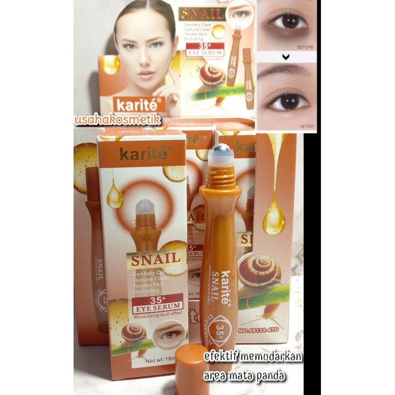 EYE SERUM KARITE 24 GOLD EFEKTIF MENGHILANGKAN MATA PANDA 45+ MOISTURIZING ROL MATA PANDA 18ML NO.68