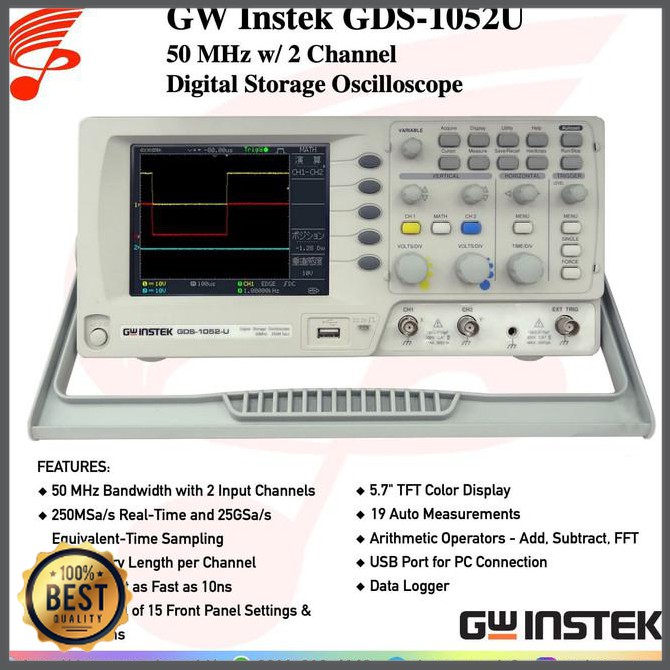 Jual Alat GW Instek GDS-1052U 50 MHz Digital Storage Oscilloscope ...