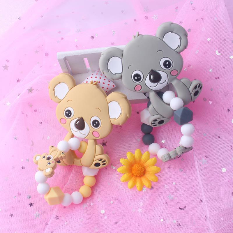 Mary 1 Set Gelang Teether Bentuk Koala Warna-Warni Untuk Bayi Laki-Laki / Perempuan