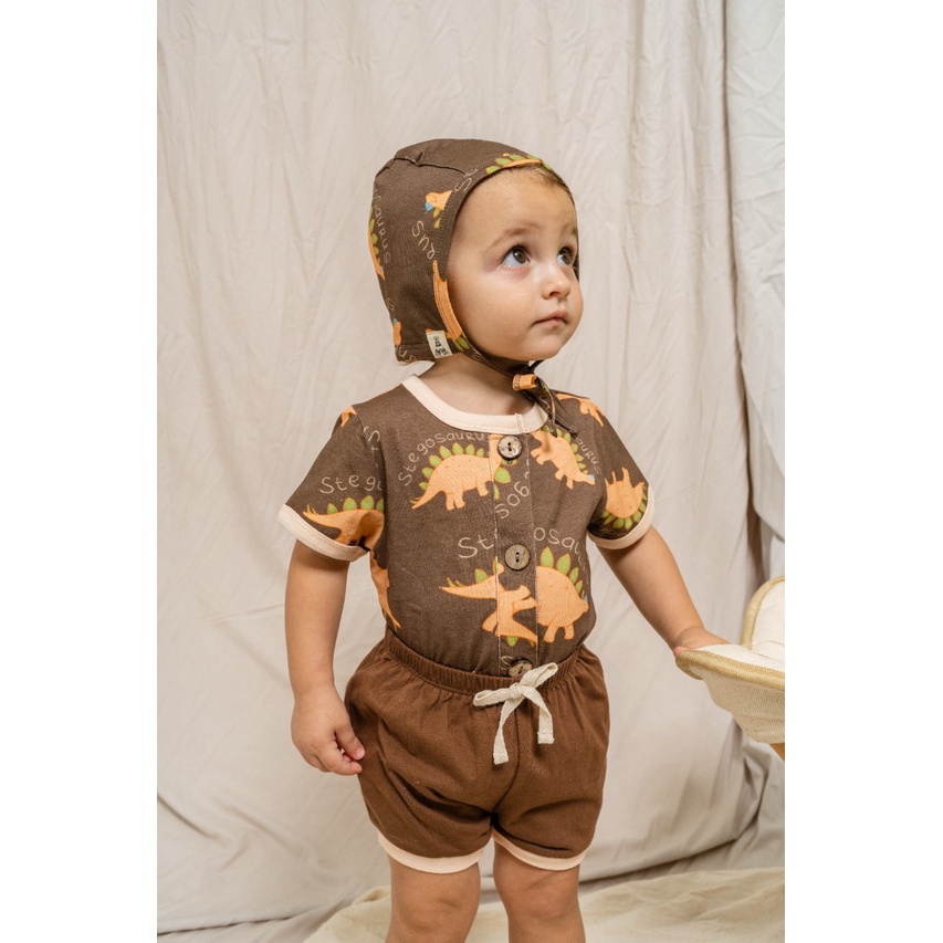 Baju Bayi Setelan Anak Laki Laki Newborn 0 6 Bulan 1-2 Tahun BOHOPANNA - BAE SET DINO