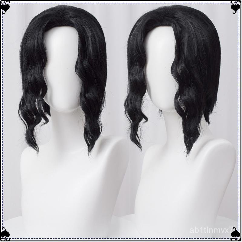 Demon Slayer Kimetsu no Yaiba Kibutsuji Muzan Black Curly Wig Cosplay Heat Resistant Synthetic Hair