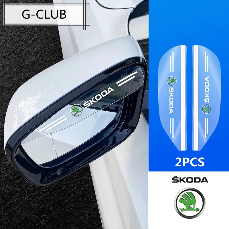 G-club 2PCS Eyebrow Pelindung Kaca Spion Mobil Anti Air / Hujan Untuk Skoda