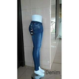 Celana panjang wanita legging soft jeans  pinggang karet 