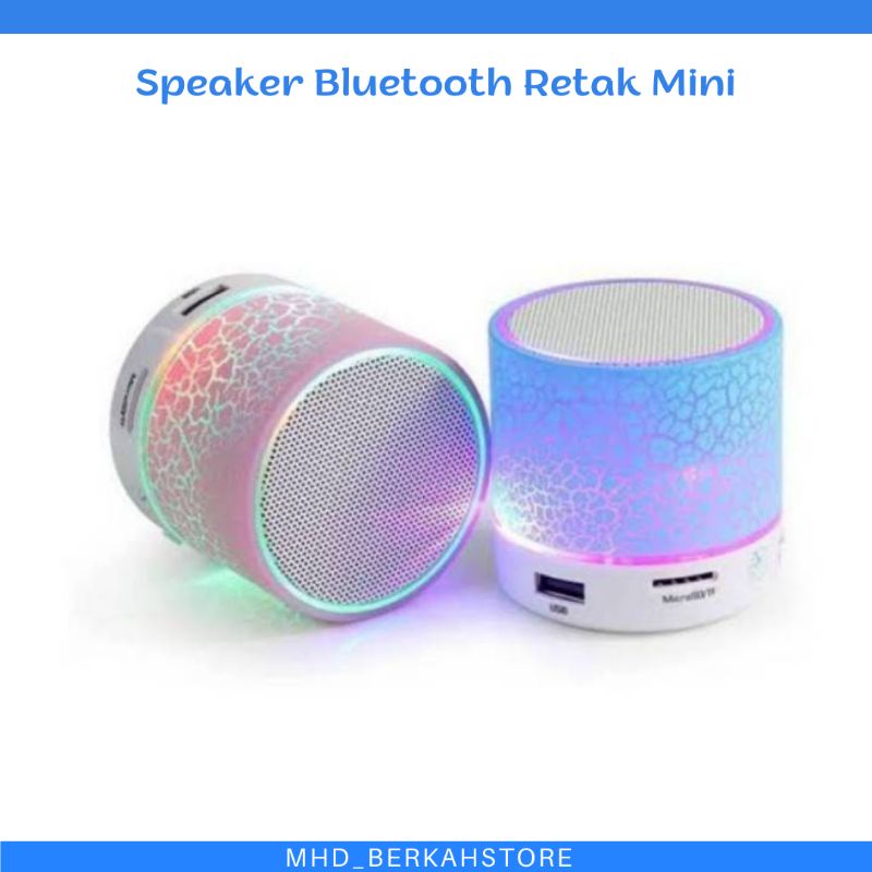 Speaker Bluetooth Music LED Portable Mini Speaker Bluetooth Retak | motif with + USB