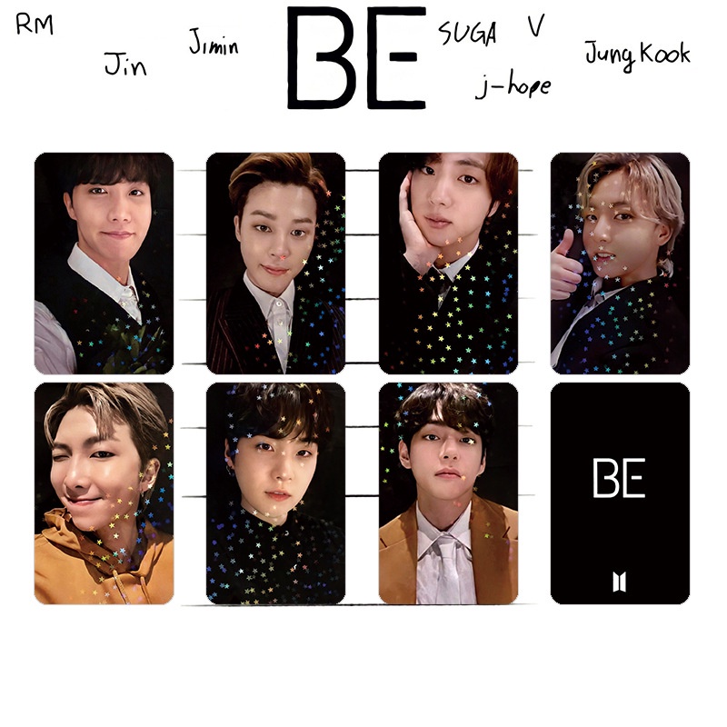 7pcs Kartu Lomo Foto Kpop BTS SUGA JiMin V RM Jin JungKook