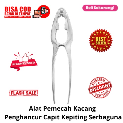 [BISA COD] PROMO Alat Pemecah Kacang Alat Penghancur Capit Kepiting Kuat Serbaguna Jepitan Pemecah Cangkang Kepiting Stainless