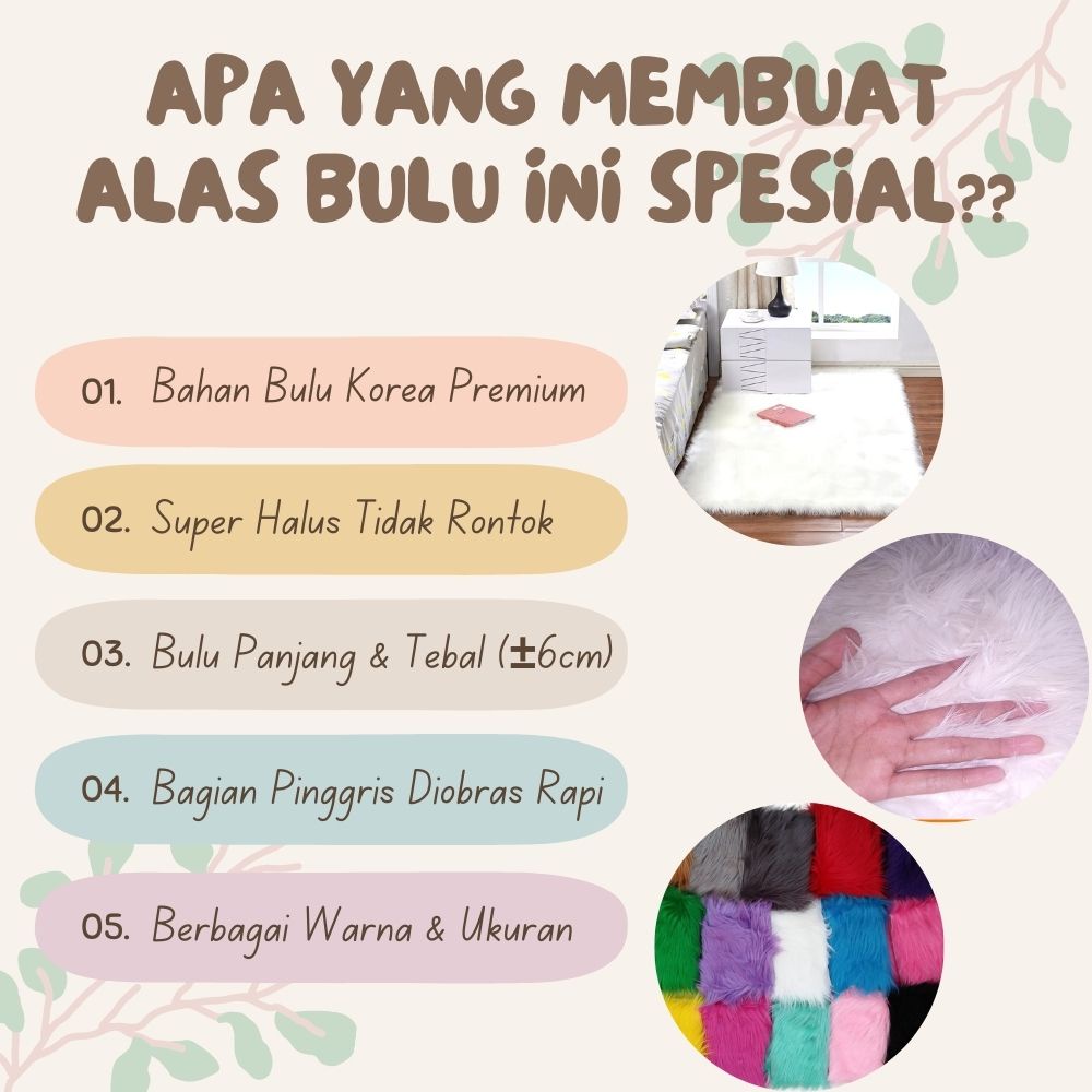 Bulu Korea Alas Foto Produk Aesthetic Karpet Rasfur Perlengkapan Foto Newborn Bayi Kekinian Baju Nail Art Warna Putih Ukuran Kecil Besar 30x40 50x75 50x100 75x100 Untuk Taplak Meja Rias Sofa Ruang Tamu Halus Lembut Panjang