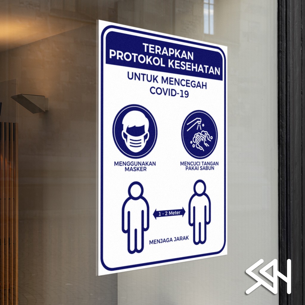 

A4 | Stiker Peringatan | Sticker Warning Sign | PROTOKOL KESEHATAN COVID 19