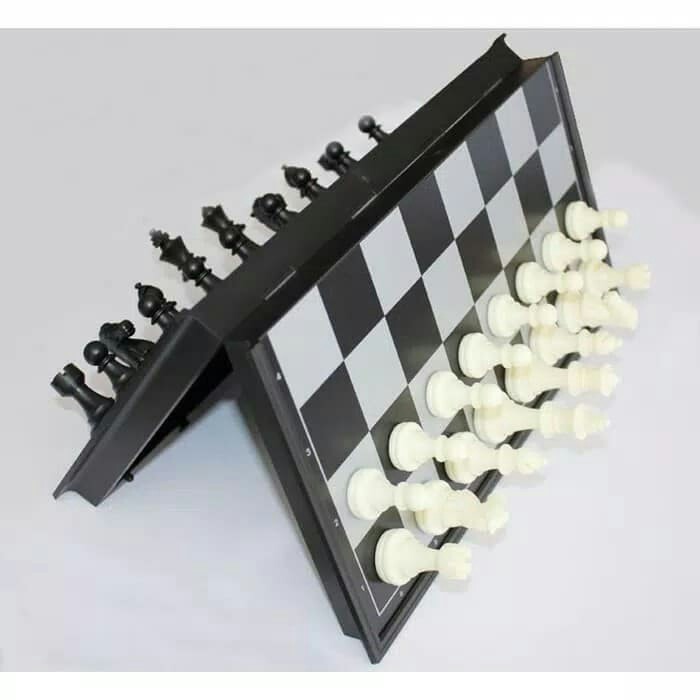 catur papan magnet mini mainan edukatif magnetic chess bidak game unik
