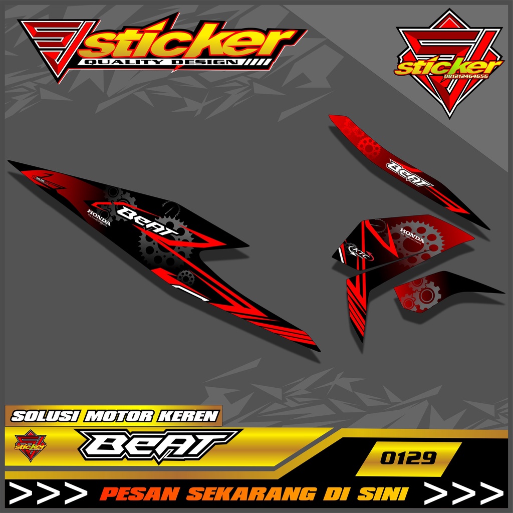 0160 Striping Sticker Beat Fi Street New 2020 2021 Desain Racing fx Stripping Beat 2020