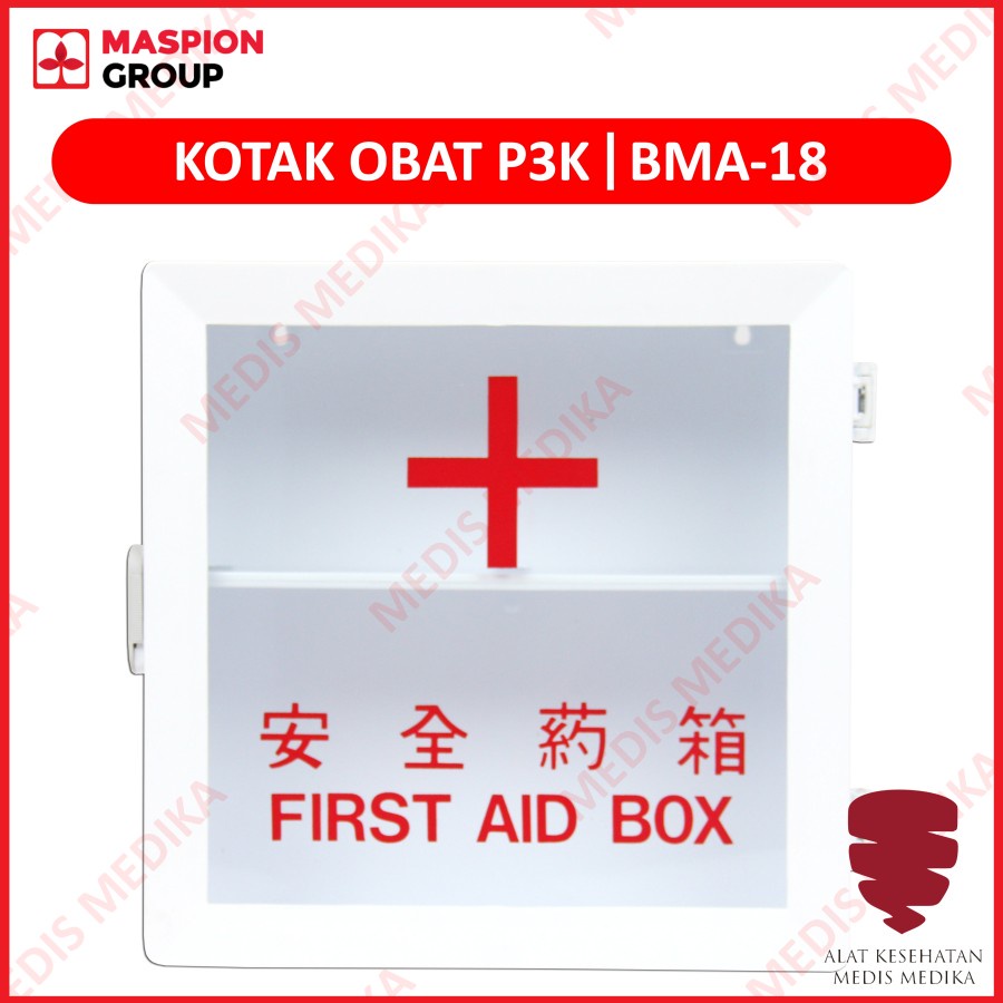 Maspion BMA-18 Kotak Obat P3K Dinding First Aid Box Wadah Tempat PPPK BMA18 BMA 18