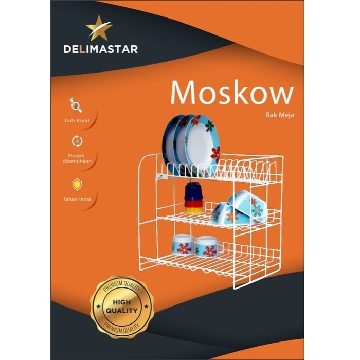 Rak Piring Dapur Meja Delimastar Moskow Kitchen Shelf Susun 3