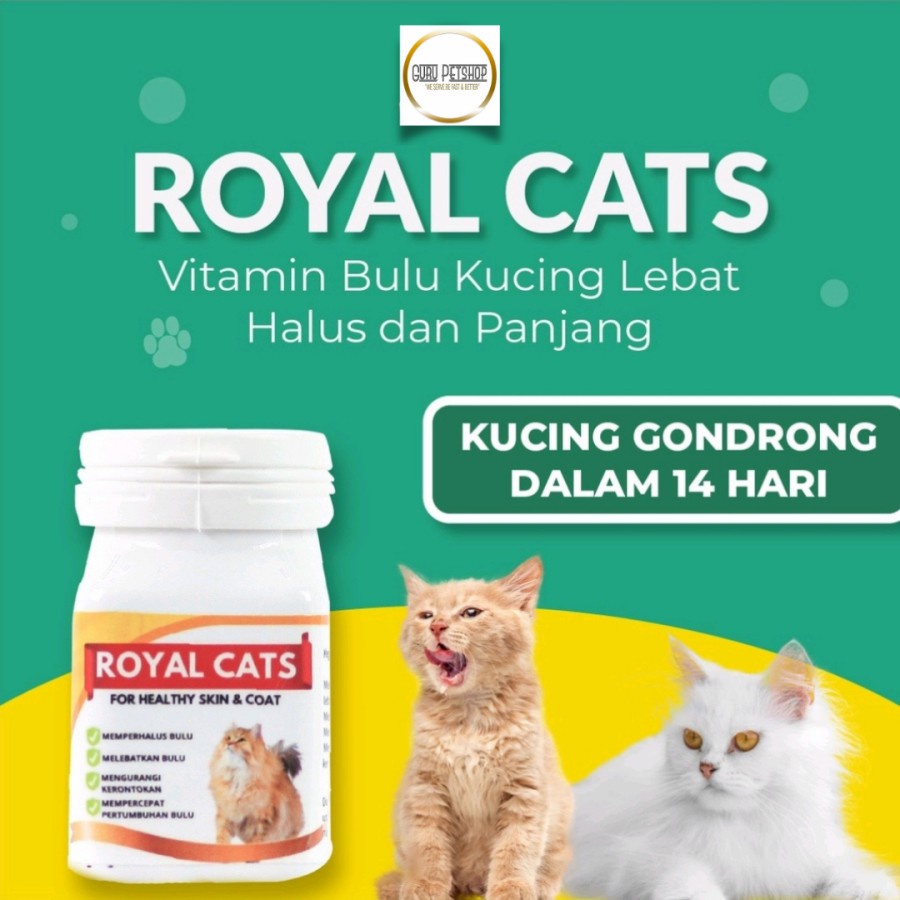 Vitamin Bulu Kucing Royal Cats Bulu Lebat Halus Anti Rontok Anti Jamur