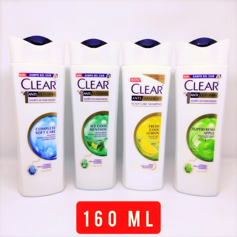 Clear 160ML Shampoo Ice Cool Menthol / Lemon Fresh / Superfresh Apple / Complete Soft care clear shampoo 160ml sampo shampo clear 160 ML sampo clear shampo clear