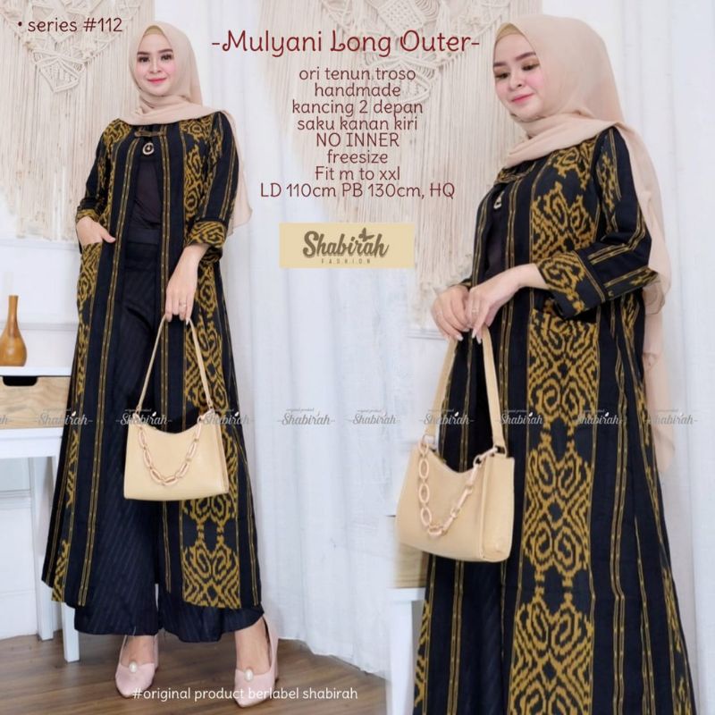 LONG OUTER DRESS TENUN GAMIS MUSLIM WANITA GAMIS TENUN