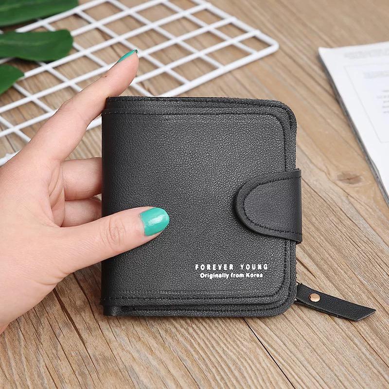 (COD) Women's Wallet Import Dompet Lipat Wanita MALL SHOPPING-#1 HITAM