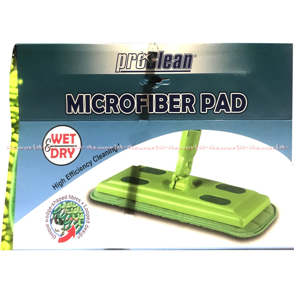 Proclean Microfiber Pad 2pcs Pembersih Lantai Refill Pro Clean Mikro Fiber Isi Ulang Kain Pel Pads Hijau Green Grey Abu Abu Mops Mop