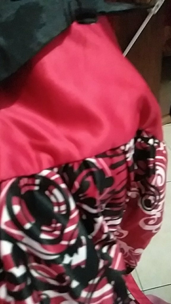 Two Mix Baju Dress Anak Perempuan Motif Batik Satin Pita Dada 2183 Size 3-7