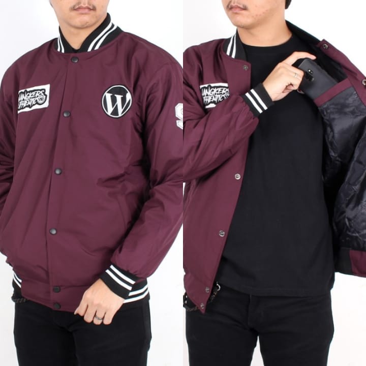 Varsity Jacket Original WANGKERS / Jaket Baseball Varsity Taslan Emblem