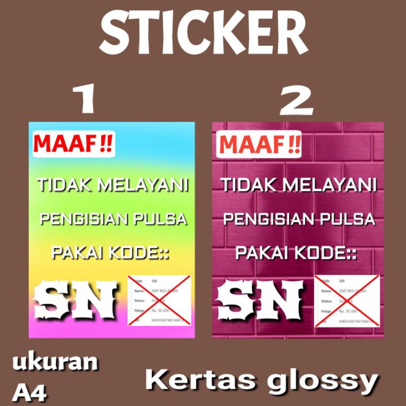 

DAFTAR PRUDUK TDK MELAYANI KODE SN 01