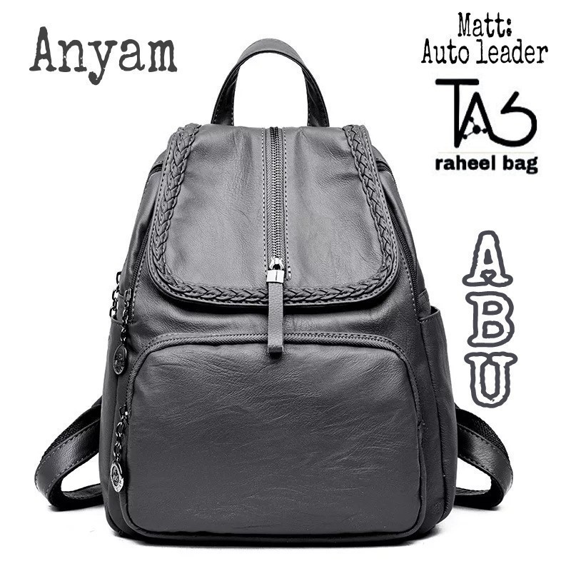 TAS RANSEL ANYAM BACKPACK FASHION TAS GENDONG MURAH TAS CEWEK BAGUS LOKAL BANDUNG
