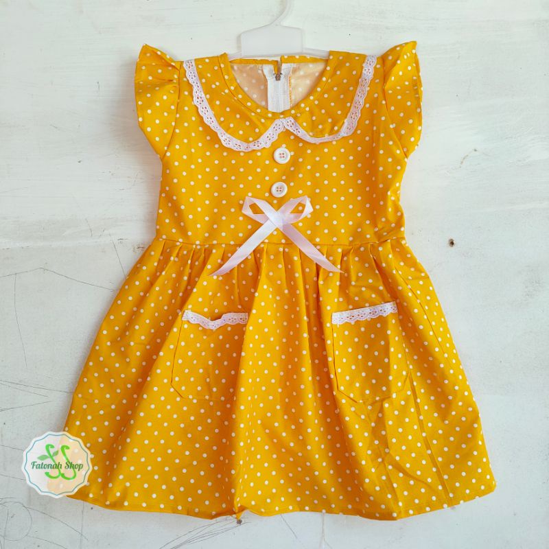 Dress anak 2 3 tahun polka saku dress katun anak cewek perempuan ( dress sailormoon POLKA )