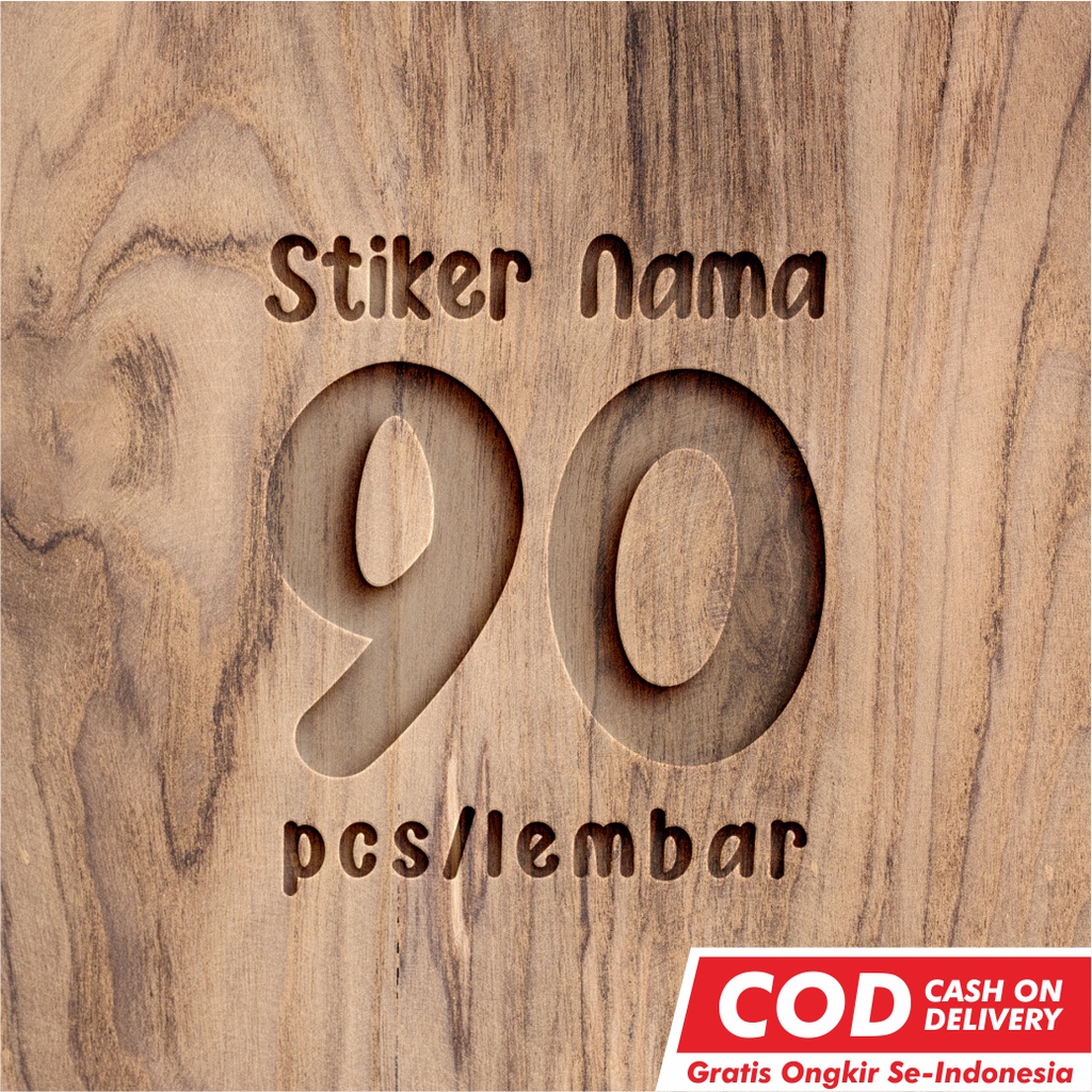 

Stiker Nama Name Sticker Label Nama Waterproof Murah cutting kotak Isi 90 pcs/set VINYL