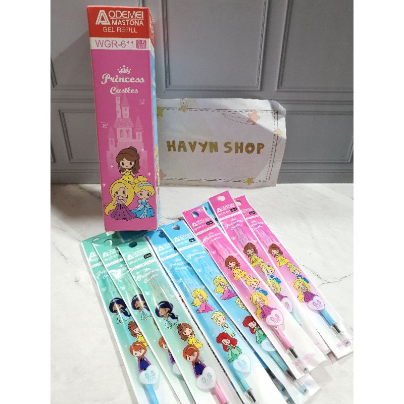 ISI GEL PEN/isi tinta pulpen gel/refill pen gel/isi gel pen-Princess 20pc