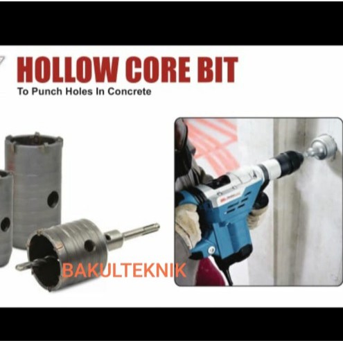 35mm + as Hollow Drill Core Bit / Holesaw Beton / Mata Bor Beton 35mm + as komplit