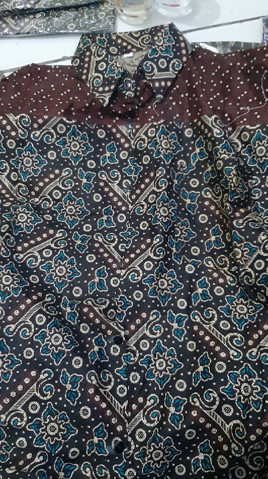 Distro Batik Hrb026 Kenongo Kemeja Tosca Pende Pekalongan Padi M L Xl Sogan Halus Kemeja Batik